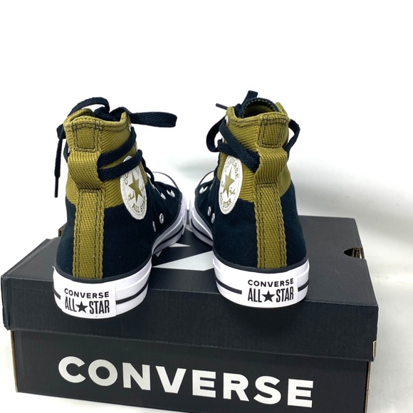 Converse Chuck Taylor High Shoes Women Size Khaki Black Canvas Sneakers A04512F - Picture 6 of 9
